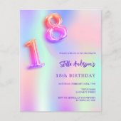 Holografisch roze paarse 18e verjaardagsbudget (Voorkant)