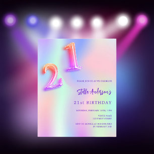 Holografisch roze paarse 21e verjaardag