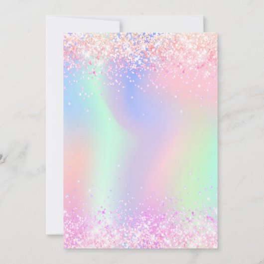 Holografisch roze paarse druppels 10e verjaardag kaart (Achterkant)