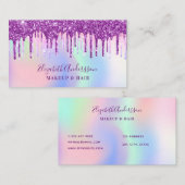Holografisch roze paarse make-up haar visitekaartje (Voorkant / Achterkant)
