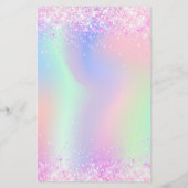 Holografisch roze paarse verjaardagswens kaart (Achterkant)