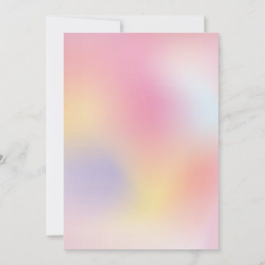 Holografisch roze poolpartij script zwemt op 16 pu kaart (Achterkant)