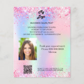 Holografisch roze sparkles foto qcode flyer (Voorkant)
