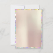 Holografisch roze Vrijgezellenfeest 16e PEARLY Kaart (Achterkant)