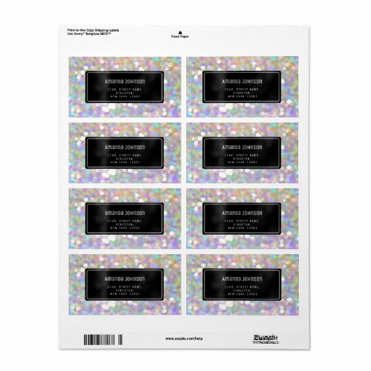 Holografisch RSVP Geplande Boutique Online Winkel Etiket (Full Sheet)