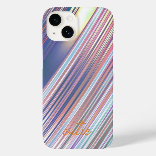 Holografisch Schattige Gestreept Meisje Case-Mate iPhone Case (Achterkant)