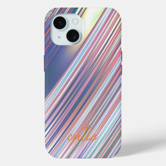 Holografisch Schattige Gestreept Meisje Case-Mate iPhone Case (Achterkant)