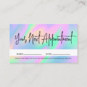 Holografisch Script Calligraphy Appointcard Afsprakenkaartje (Voorkant)
