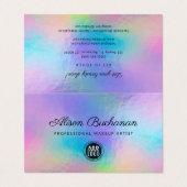 Holografisch script Modern Business Owner Business Visitekaartje (Buitenkant ongevouwen)