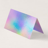 Holografisch script Modern Faux Rainbow Iridescent Visitekaartje (Achterkant)