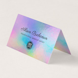 Holografisch script Modern Faux Rainbow Iridescent Visitekaartje