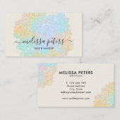 Holografisch script Moderne glitter Sparkle Visitekaartje (Voorkant / Achterkant)