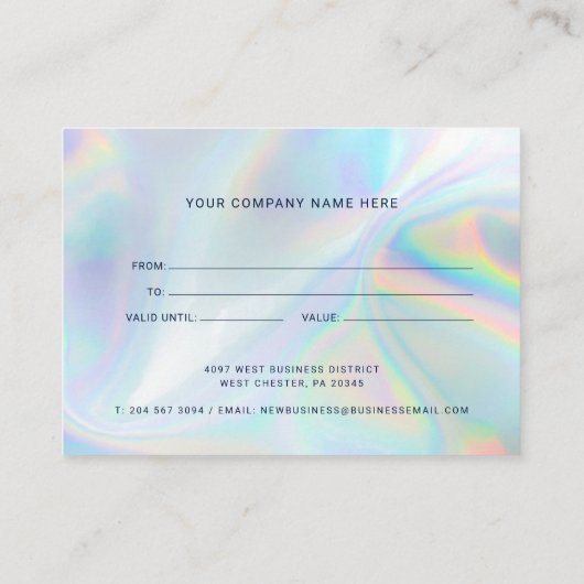 Holografisch Script Zakelijk Cadeaucertificaat Visitekaartje (Achterkant)