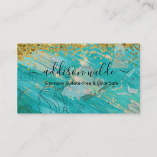 Holografisch Signature Schrift Modern Glam Glitter Visitekaartje
