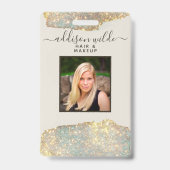 Holografisch Signature Script Chic Glitter Salon I Badge (Voorzijde)