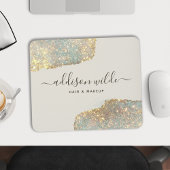 Holografisch Signature Script Modern Glam Glitter Muismat