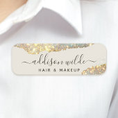 Holografisch Signature Script Modern Glam Glitter Naamplaatje
