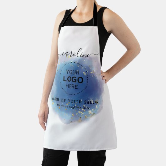 Holografisch Signature Script Modern Glam Glitter Schort (Insitu)