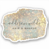 Holografisch Signature Script Modern Glam Glitter Sticker (Voorkant)
