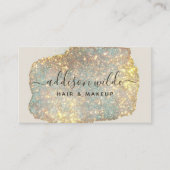 Holografisch Signature Script Modern Glitter QR Visitekaartje (Voorkant)