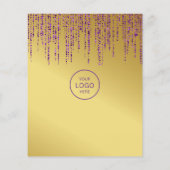 Holografisch Signature Script Modern Gouden Glitte Flyer (Achterkant)