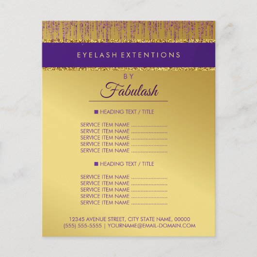 Holografisch Signature Script Modern Gouden Glitte Flyer (Voorkant)