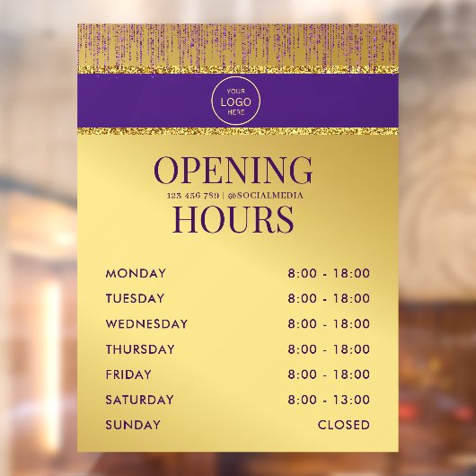 Holografisch Signature Script Modern Gouden Glitte Raamsticker (Vel 2)