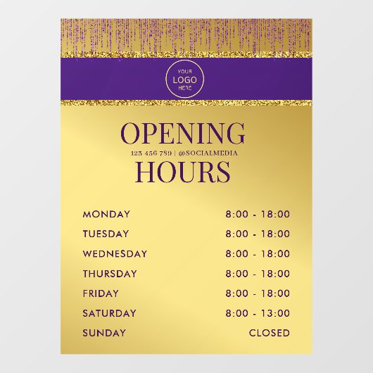 Holografisch Signature Script Modern Gouden Glitte Raamsticker (Vel)