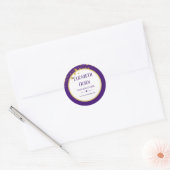 Holografisch Signature Script Modern Gouden Glitte Ronde Sticker (Envelop)