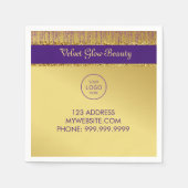 Holografisch Signature Script Modern Gouden Glitte Servet (Voorkant)
