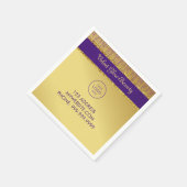 Holografisch Signature Script Modern Gouden Glitte Servet (Hoek)
