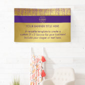 Holografisch Signature Script Modern Gouden Glitte Spandoek (Insitu)