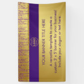 Holografisch Signature Script Modern Gouden Glitte Spandoek (Verticaal)