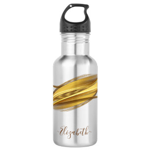 Holografisch Signature Script Modern Gouden Glitte Waterfles
