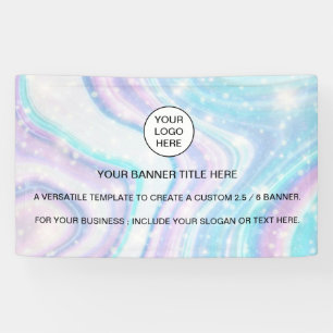 Holografisch sprankelende opaal iriserende bedrijf spandoek