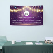 Holografisch sprankelende opaal iriserende bedrijf spandoek (Beurs)