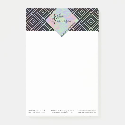 Holografisch symmetrisch Patroon - Post-it® notes (Voorkant)