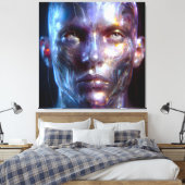 Holografisch Transparenter Menschlicher Kopf Canvas Afdruk (Insitu (Slaapkamer))