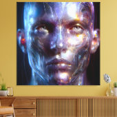 Holografisch Transparenter Menschlicher Kopf Canvas Afdruk (Insitu (Woonkamer))