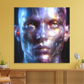 Holografisch Transparenter Menschlicher Kopf Canvas Afdruk (Insitu (Woonkamer))