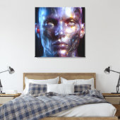 Holografisch Transparenter Menschlicher Kopf Canvas Afdruk (Insitu (Slaapkamer))