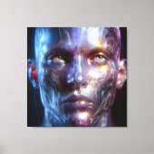 Holografisch Transparenter Menschlicher Kopf Canvas Afdruk (Voorkant)