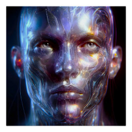 Holografisch Transparenter Menschlicher Kopf Perfect Poster