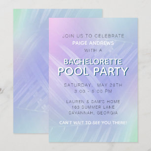 Holografisch tropisch blad Bachelorette Party Kaart