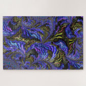 Holografisch uiterlijk kleurrijke fractale kunst o legpuzzel (Horizontaal)