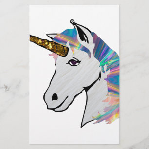 holografisch unicorn briefpapier