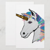 holografisch unicorn briefpapier (Voorkant / Achterkant)