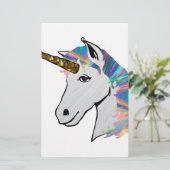 holografisch unicorn briefpapier (Staand voorkant)