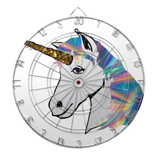 holografisch unicorn dartbord (Voorkant)