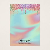 Holografisch Unicorn Glitter-schijven voor beeldsc Visitekaartje (Voorkant)